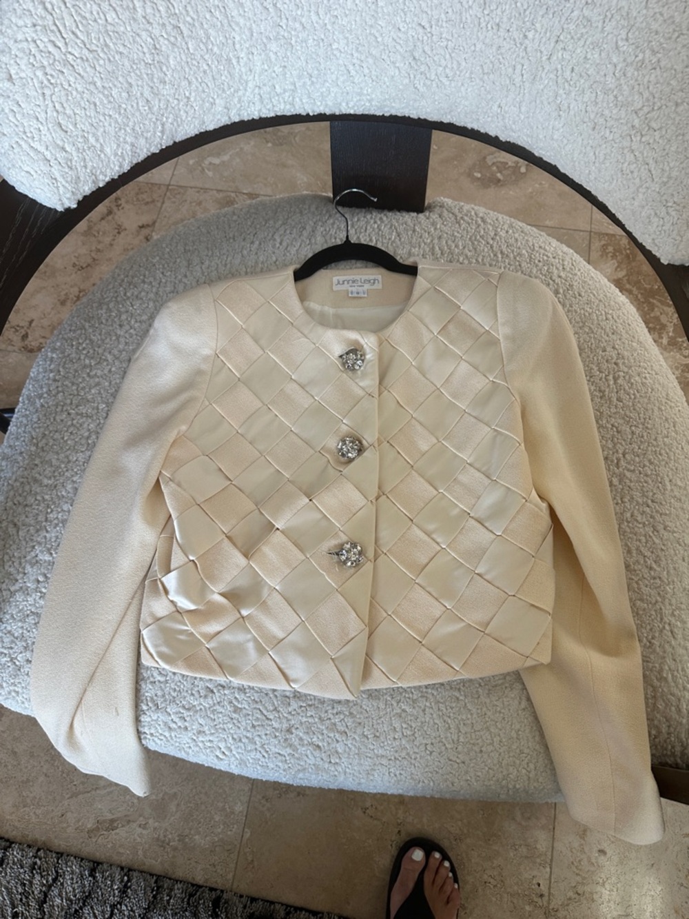 Junnie Leigh New York Cream Woven-Front Women's Jacket